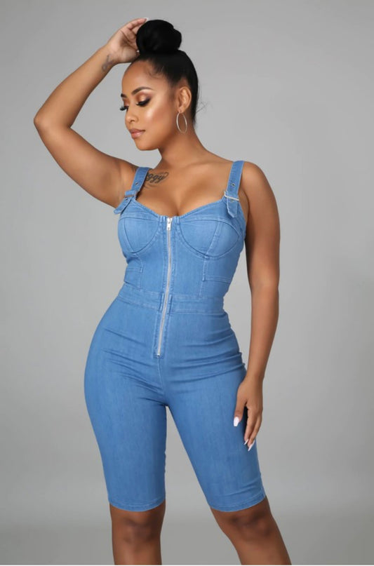 DENIM SHORT JUMPSUIT