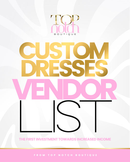 Prom & Birthday Dress Vendor List